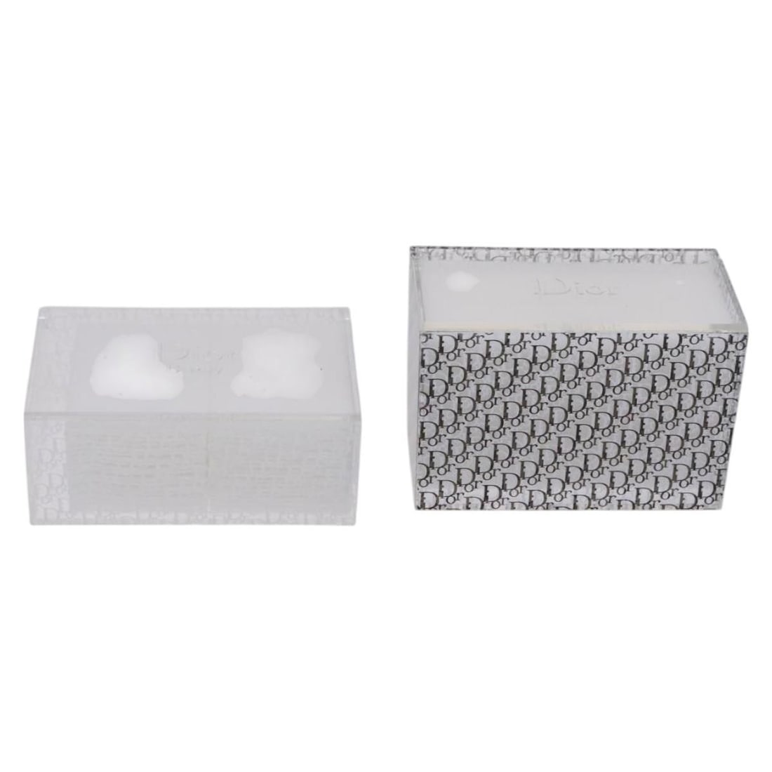 Christian Dior Clear Plastic Jewelry Box Set 2 Pieces Authentic (1 of 16)