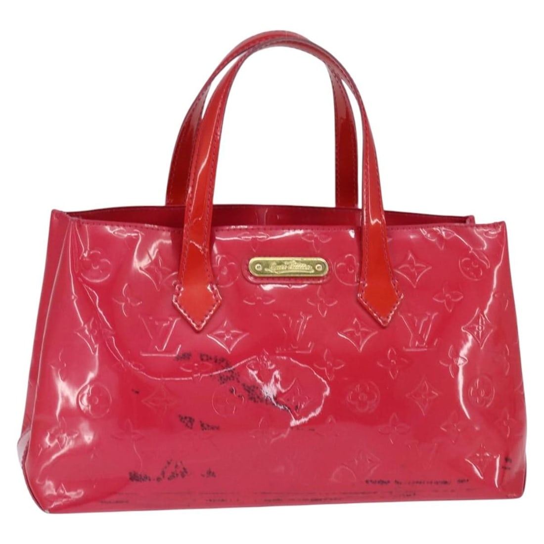 LOUIS VUITTON Monogram Vernis Wilshire Boulevard Hand Bag Rose Pop M93643 Auth (1 of 18)