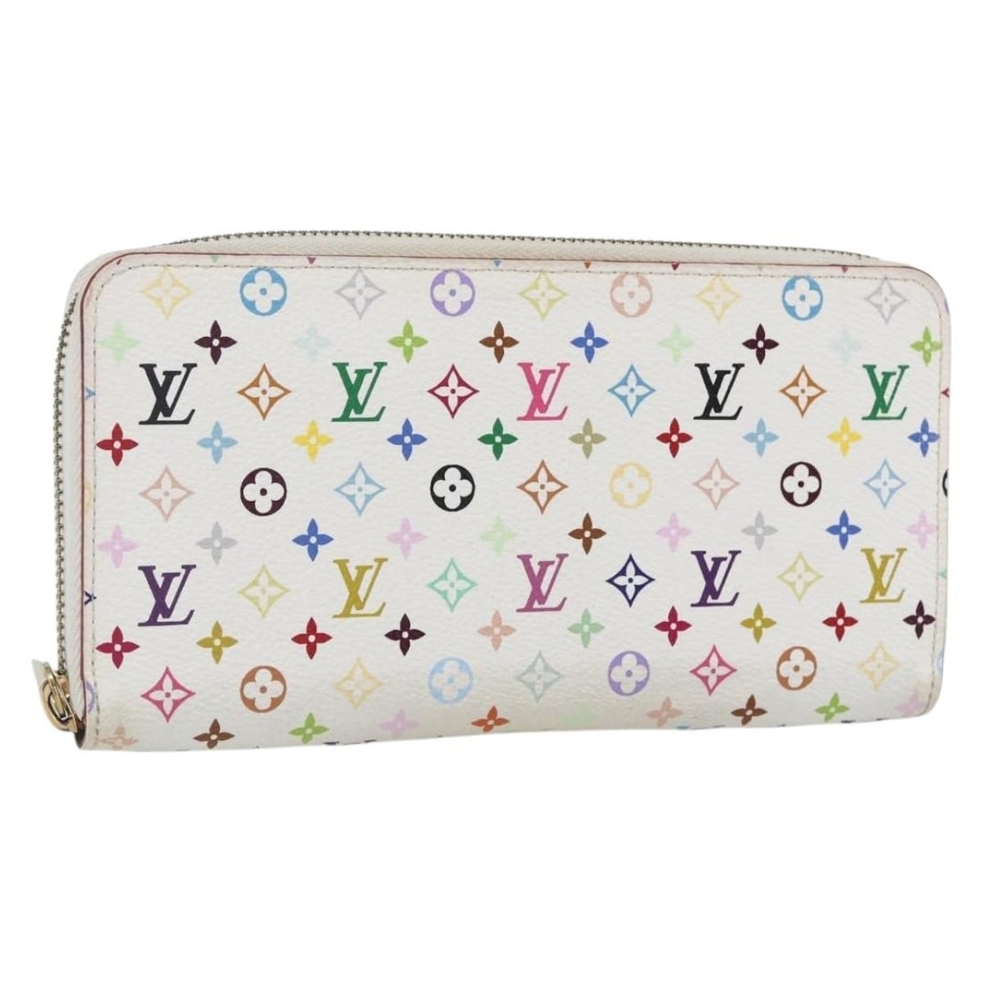 Louis Vuitton Multicolor Monogram Zippy Wallet White Canvas M60241 Long Style (1 of 18)