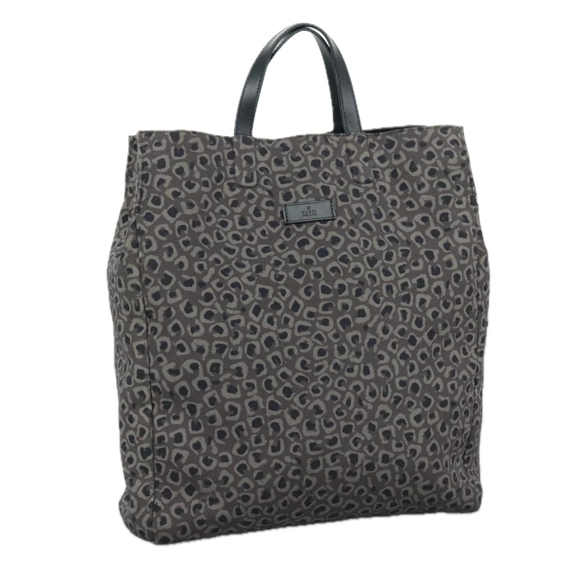 GUCCI Black Canvas Tote Bag Made in Italy Auth EP6974: GUCCI Black Canvas Tote Bag Made in Italy Auth EP6974 This authentic GUCCI tote bag is a stylish accessory made from durable black canvas. Designed in Italy, this bag features a spacious main compartm