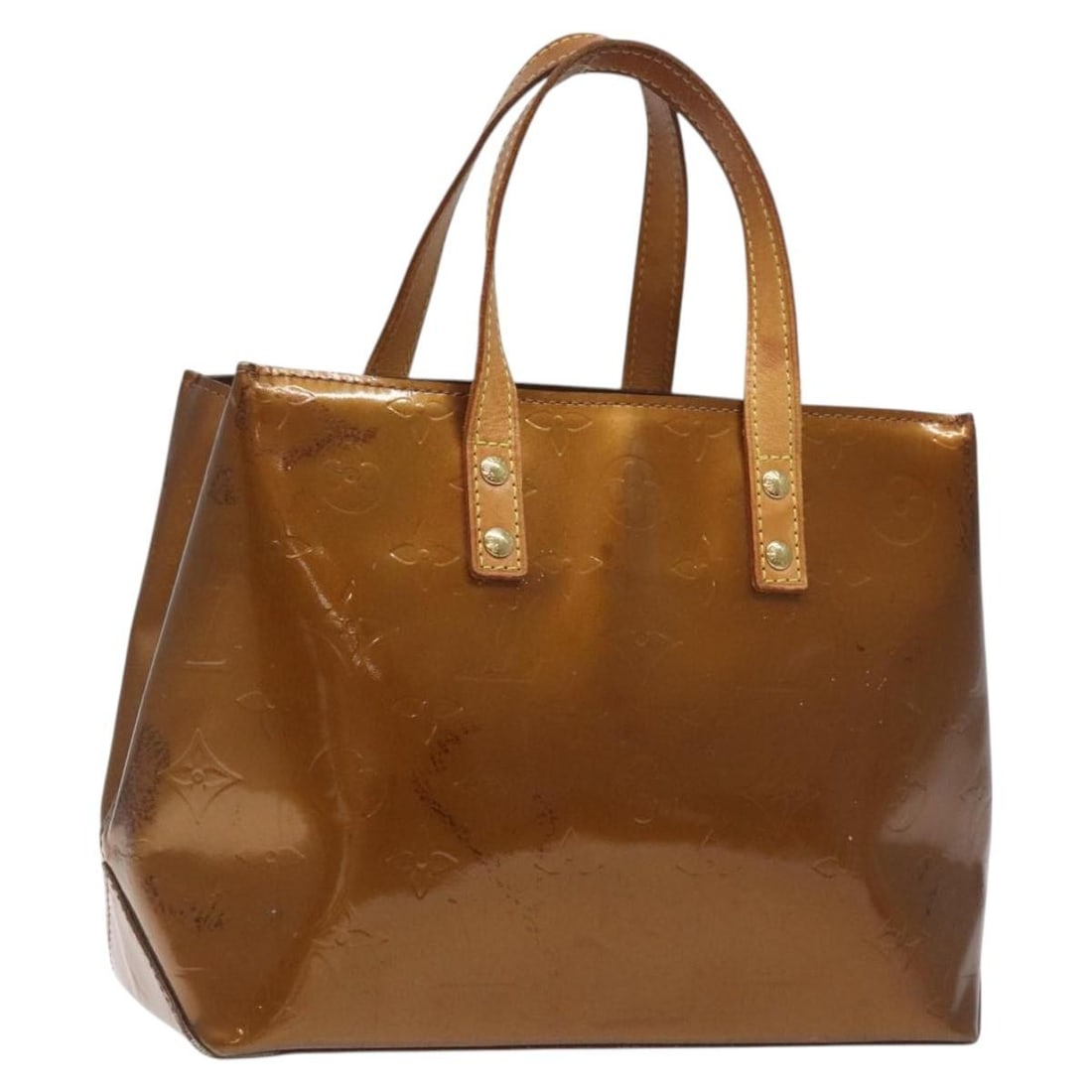 LOUIS VUITTON Monogram Vernis Reade PM Hand Bag Bronze Patent Leather M91146 (1 of 18)
