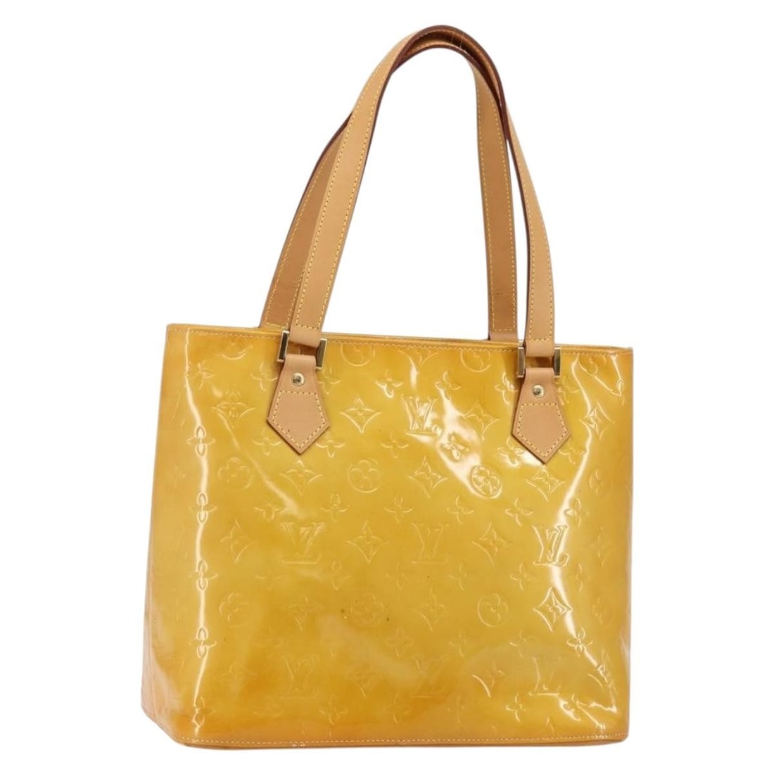 LOUIS VUITTON Monogram Vernis Houston Hand Bag Beige M91004 Auth: LOUIS VUITTON Monogram Vernis Houston Hand Bag Beige M91004 Auth This LOUIS VUITTON Monogram Vernis Houston Hand Bag in a soft beige hue is an elegant addition to any wardrobe. Crafted from high-quali