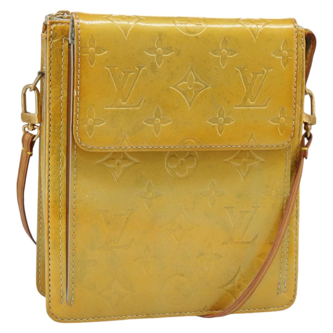 LOUIS VUITTON Monogram Vernis Motto Accessory Pouch Gris M91030 Patent Leather: LOUIS VUITTON Monogram Vernis Motto Accessory Pouch Gris M91030 Patent Leather This LOUIS VUITTON Monogram Vernis Motto Accessory Pouch in Gris is a stylish and functional piece crafted from high-qual