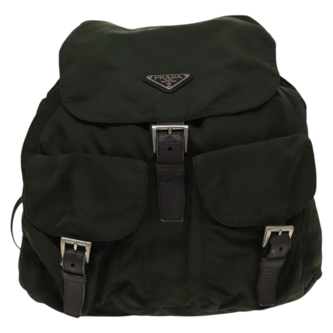Khaki Backpack with Dual Front Pockets by Prada (1 of 2)