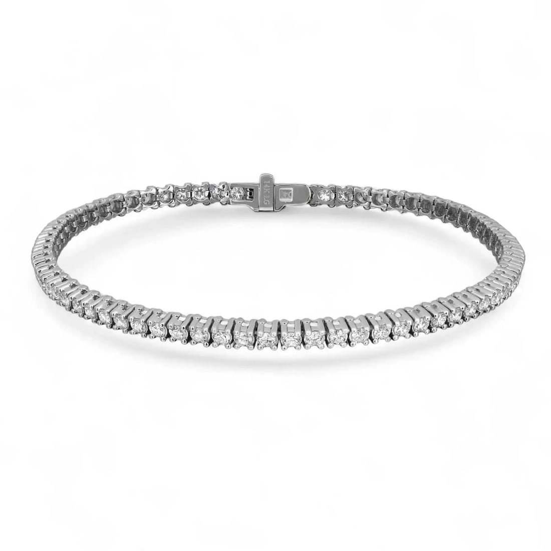 Rachel Koen 14K White Gold Lab Grown Diamond Tennis Bracelet 1.81ct 70 Diamonds (1 of 4)