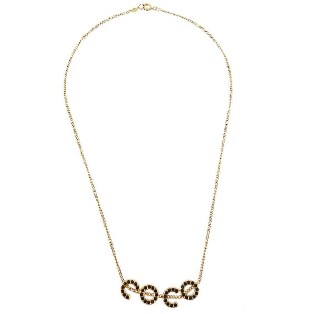 Coco gold and black long necklace by Chanel (1 of 2)