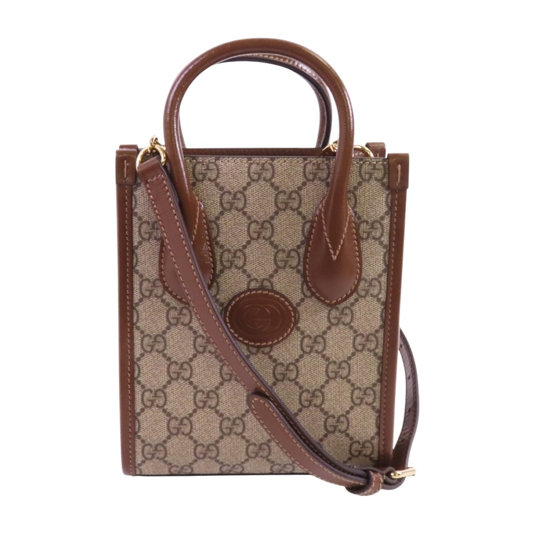GUCCI GG Interlocking G Mini Shoulder Bag Coated Canvas Brown 671623 (1 of 14)