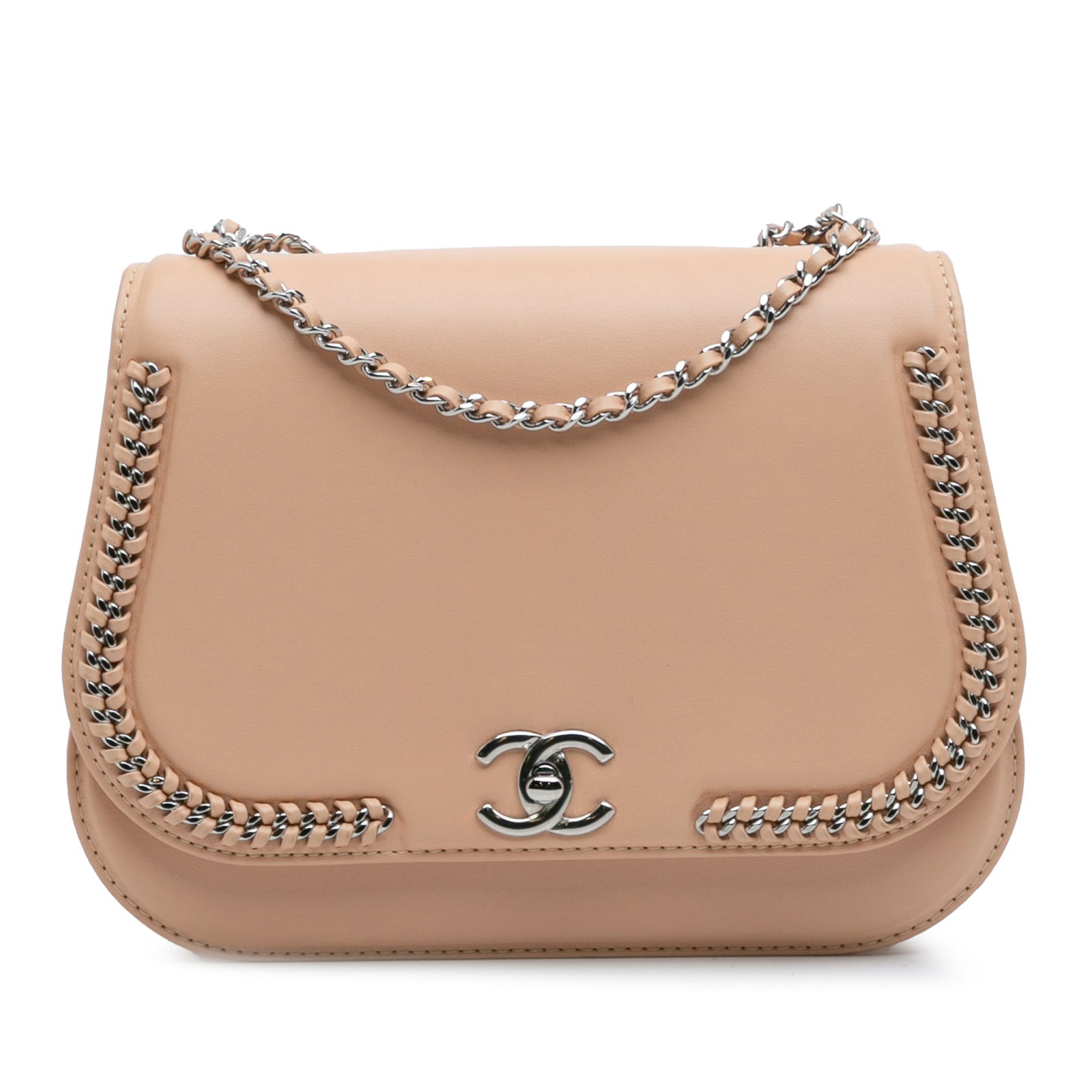 Chanel Small Braided Chic Flap Bag Leather Brown: Chanel Small Braided Chic Flap Bag Leather Brown Elevate your accessory collection with this Chanel Small Calfskin Braided Chic Flap shoulder bag. Crafted from luxurious leather, this stylish bag feat