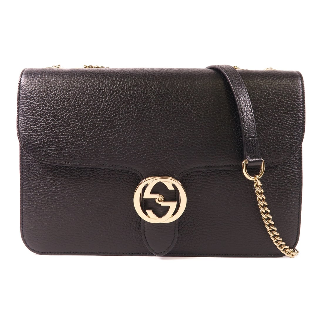 GUCCI GHW Chain Shoulder Bag 510303 Black Calfskin Leather (1 of 15)