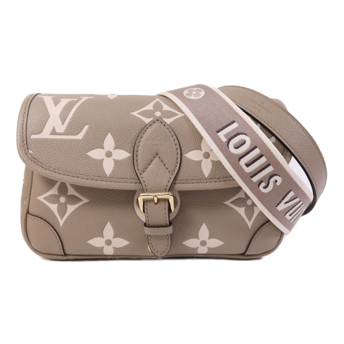 Louis Vuitton Diane PM Monogram Empreinte Gray Calfskin 2-Way Shoulder Bag: Louis Vuitton Diane PM Monogram Empreinte Gray Calfskin 2-Way Shoulder Bag This Louis Vuitton Diane PM 2-way shoulder handbag features a gray Monogram Empreinte design crafted from calfskin leather. T
