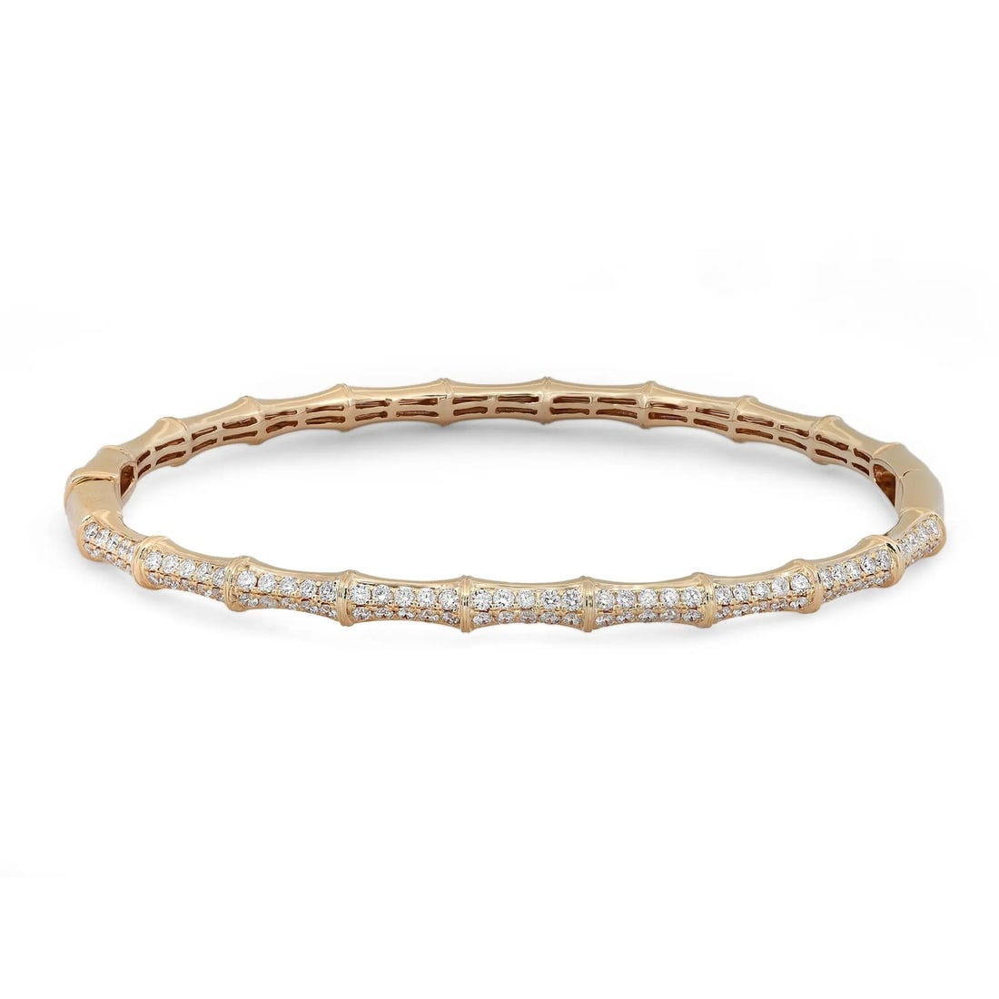 Rachel Koen 18K Yellow Gold Diamond Bangle Bracelet 0.93Cttw Pave Set (1 of 5)