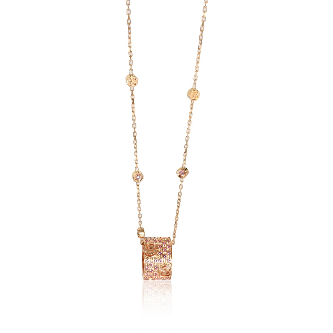 Gucci Sapphire Icon Stardust Pink Sapphire Pendant Necklace 18K Rose Gold (1 of 3)
