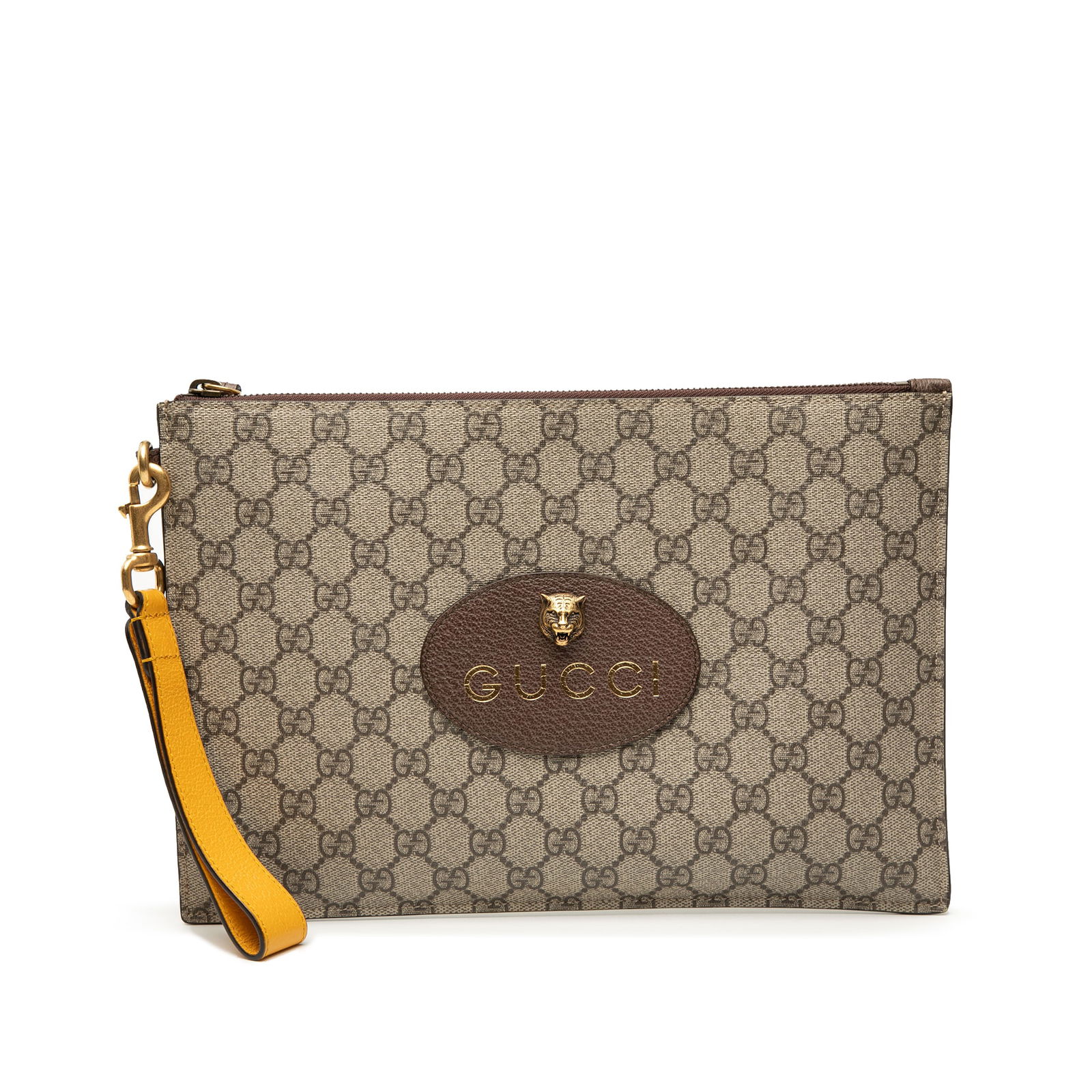Gucci GG Supreme Neo Vintage Brown Clutch Bag Italy (1 of 7)