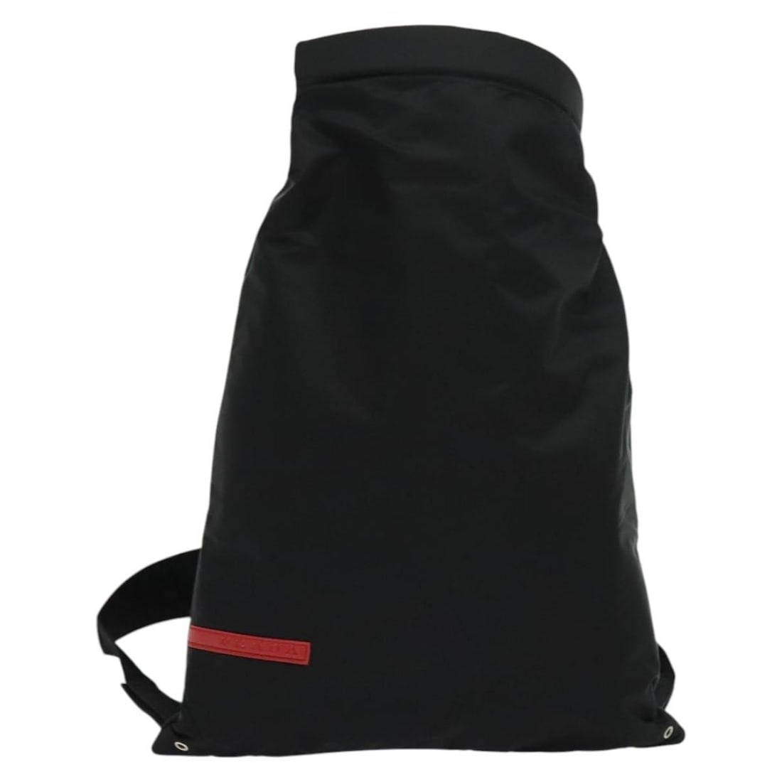 Black Backpack by Prada Sport Collection: Black Backpack by Prada Sport Collection This Prada Sport backpack features a black exterior with slight rubbing on the surface, shoulder strap, and corners, along with some loss of shape from previou