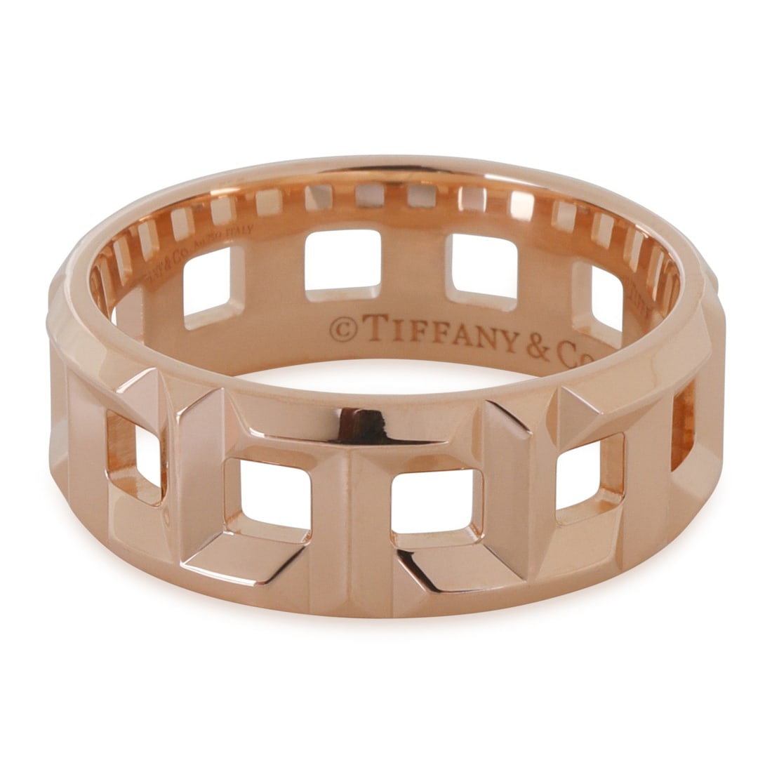 Tiffany & Co. 18k Rose Gold T True 8mm Ring Size 9.5: Tiffany & Co. 18k Rose Gold T True 8mm Ring Size 9.5 The Tiffany & Co. Rose Gold Tiffany T True Ring is a stunning piece from the Tiffany T True collection. Made from 18k rose gold, this ring features