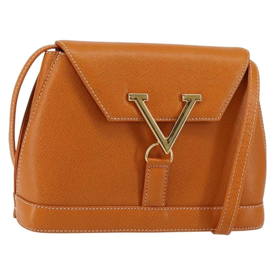 Vintage Valentino Garavani Brown Leather Shoulder Purse: Vintage Valentino Garavani Brown Leather Shoulder Purse This pre-owned Valentino Garavani vintage shoulder bag features a brown finish and is designed for female use. The bag is in very good condition
