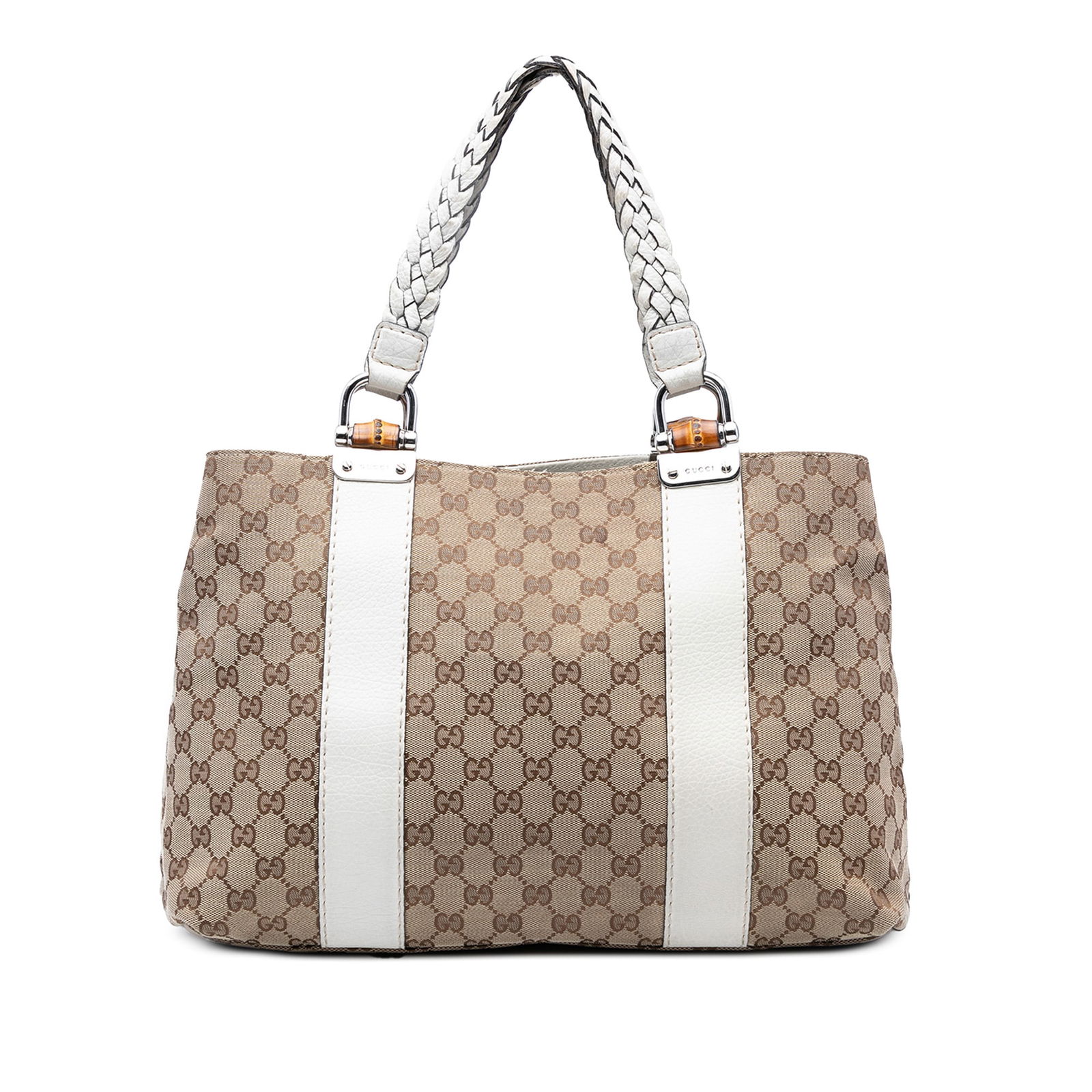 Gucci Medium GG Canvas Bamboo Libeccio Tote Bag Italy (1 of 7)