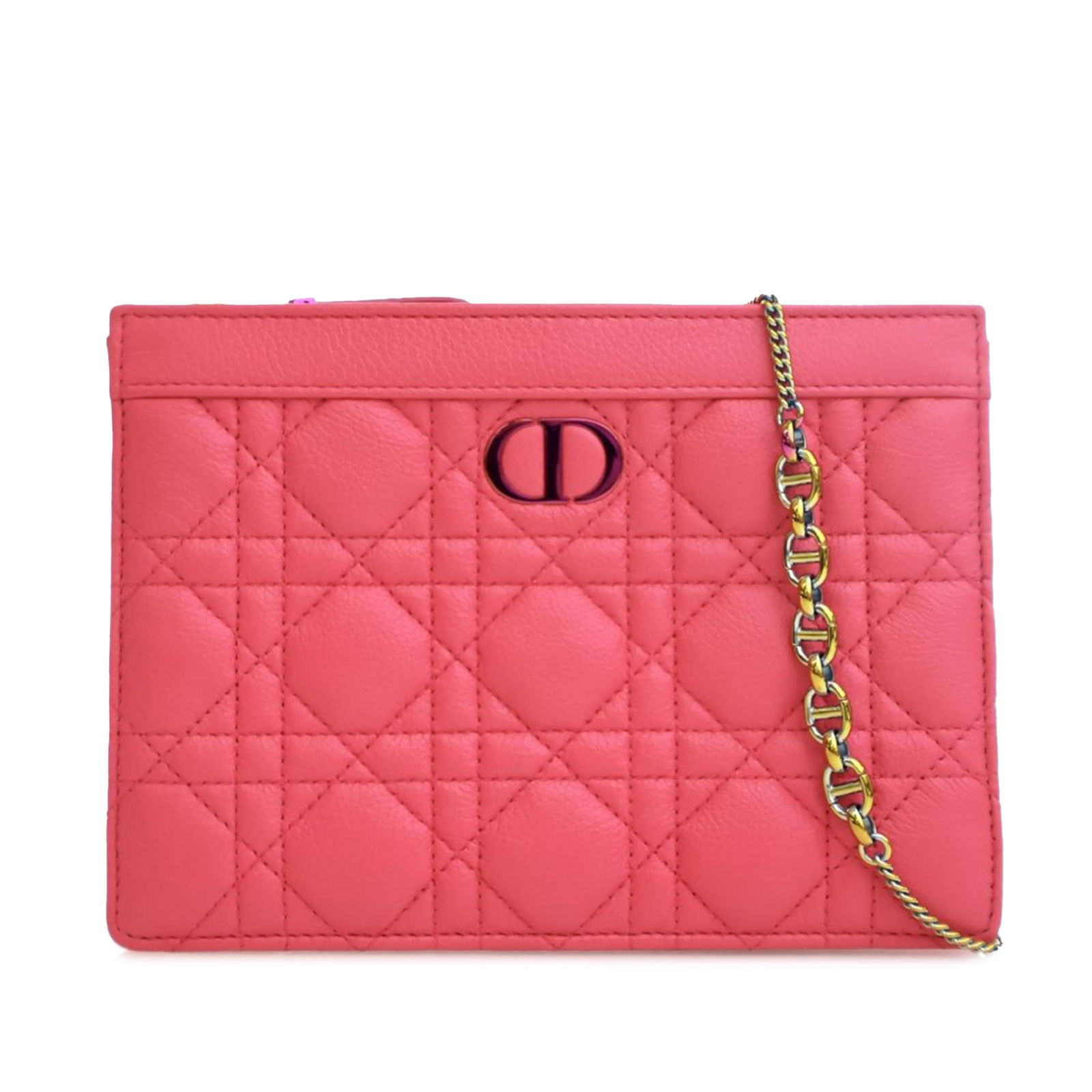 Dior Supple Cannage Calfskin Caro Every Pouch Pink Leather: Dior Supple Cannage Calfskin Caro Every Pouch Pink Leather Elevate your style with the Supple Cannage Calfskin Caro Every Dior Pouch. This chic crossbody bag is crafted from premium leather and featur