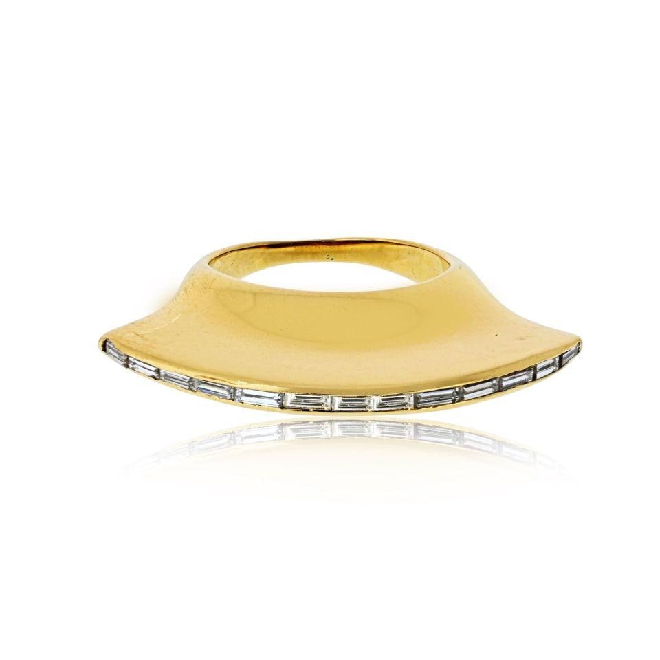 18K Yellow Gold Estate Ring by Tiffany & Co. with Diamonds: 18K Yellow Gold Estate Ring by Tiffany & Co. with Diamonds This estate ring from Tiffany & Co. is crafted in 18K yellow gold and features approximately 0.4 carats of diamonds. The ring has a total wei