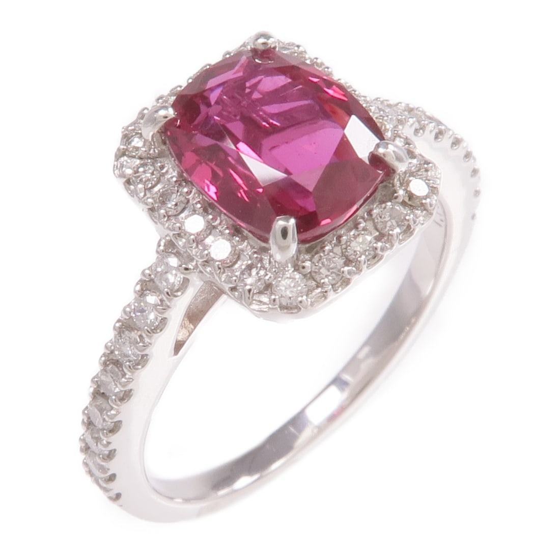 Pt950 Platinum Ring with Ruby and Diamonds Size 5.75 (1 of 9)
