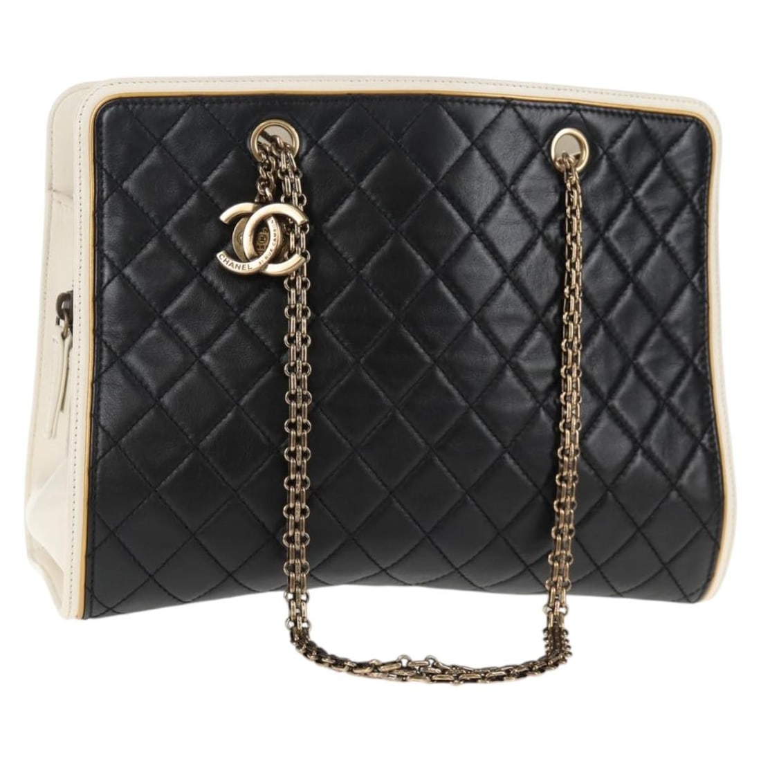 Black Matelasse Leather Shoulder Bag by CHANEL with Chain Strap (1 of 18)