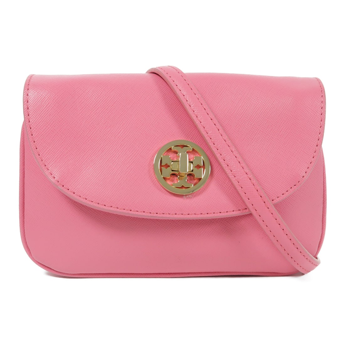Tory Burch Pink Calfskin Leather Shoulder Bag GHW (1 of 12)