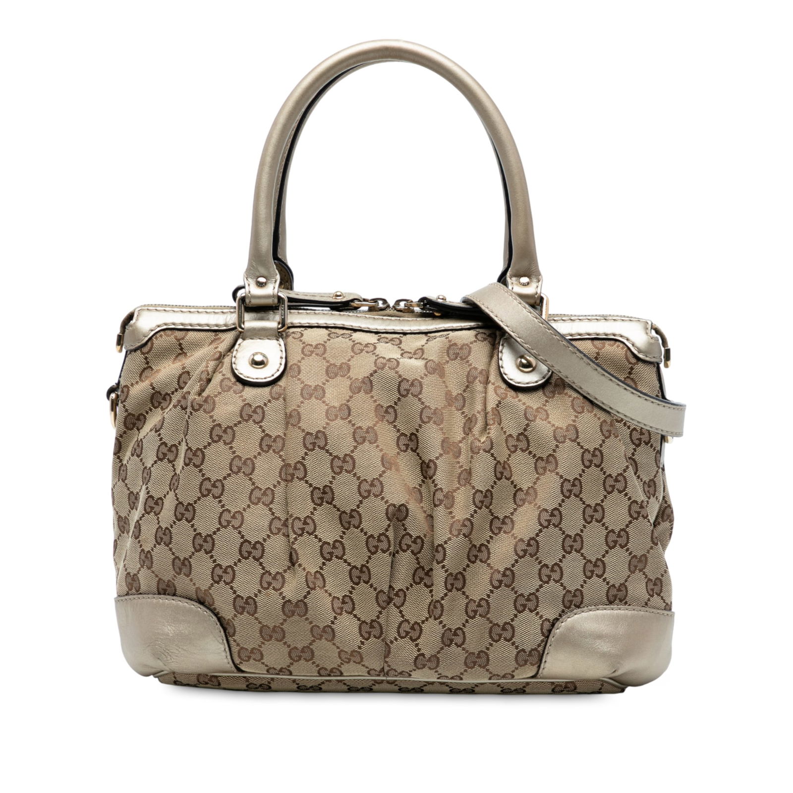 Gucci GG Canvas Sukey Satchel Brown Fabric Italy (1 of 7)