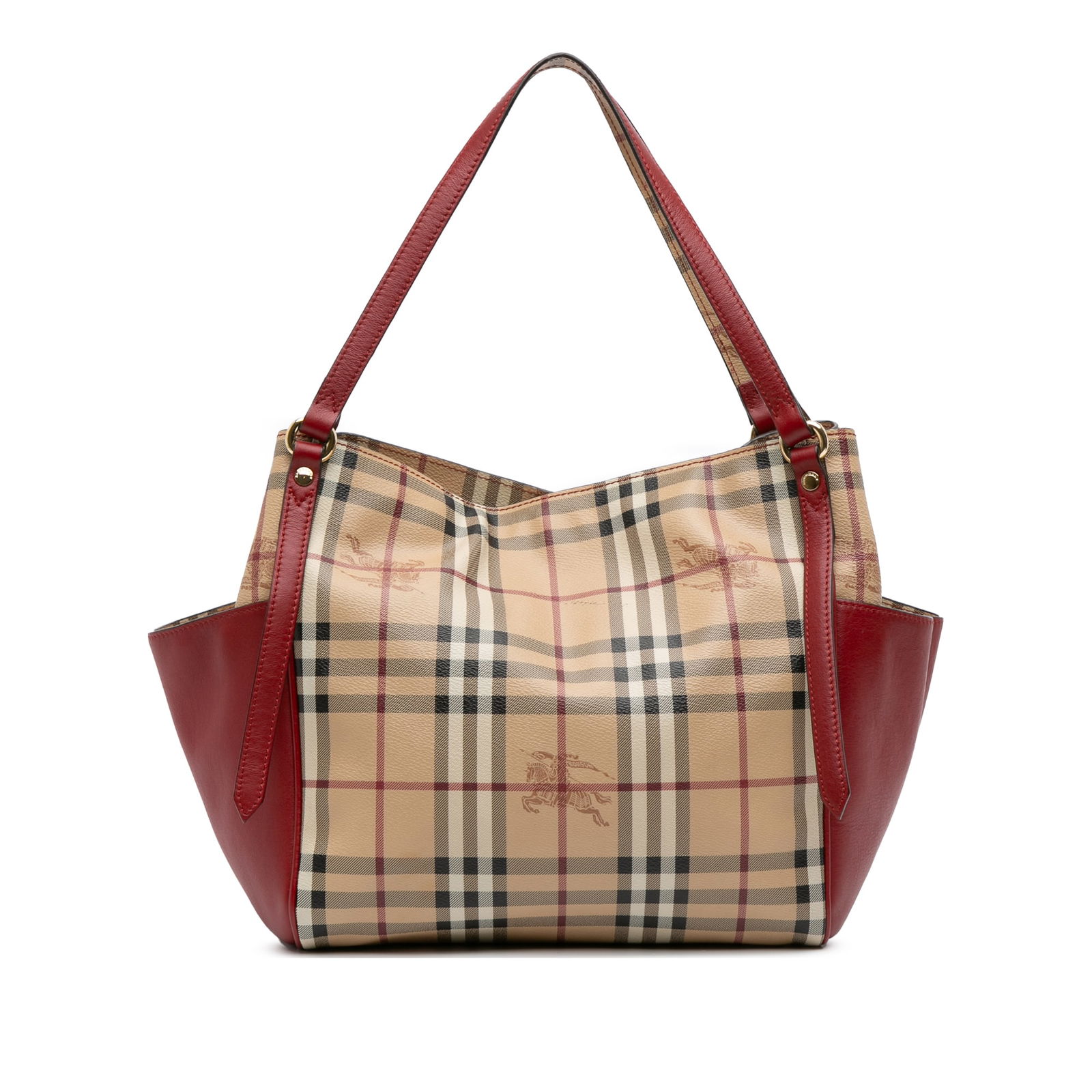 Burberry Small Haymarket Check Coated Canvas Tote Bag: Burberry Small Haymarket Check Coated Canvas Tote Bag This Burberry Small Haymarket Check Coated Canvas Canterbury Tote is a stylish and practical accessory, featuring a durable coated canvas body com