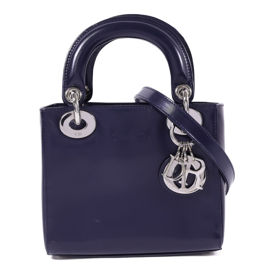 Dior Mini Lady Dior 2way Shoulder Bag Black Calfskin Leather (1 of 18)