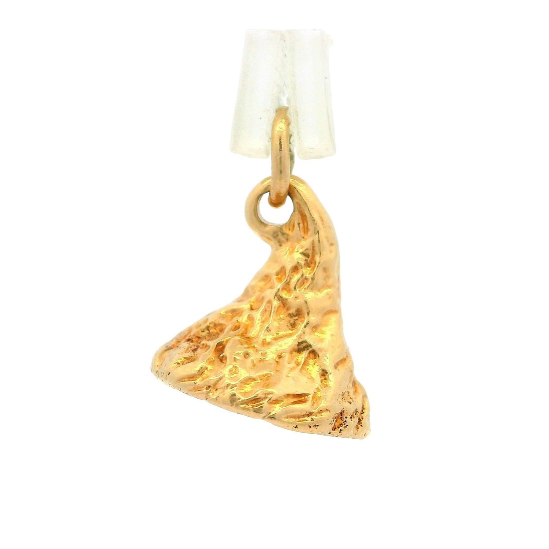 Vintage 14k Yellow Gold 3D Textured Chocolate Kiss Charm Pendant: Vintage 14k Yellow Gold 3D Textured Chocolate Kiss Charm Pendant This vintage collectible charm pendant features a delightful 3D textured design of a chocolate kiss, crafted from 14k solid yellow gold