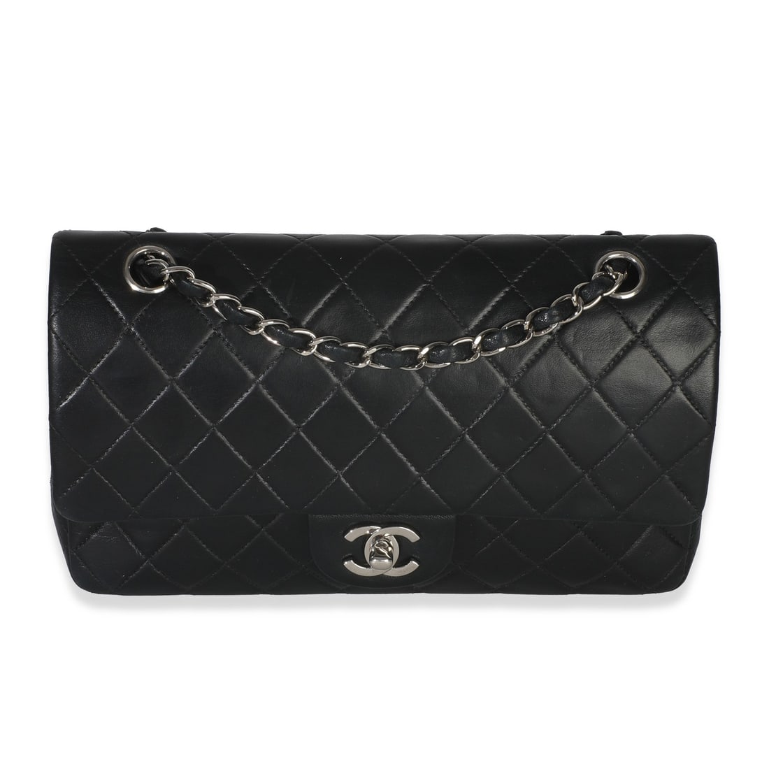 Chanel Medium Classic Double Flap Black Quilted Lambskin Shoulder Bag With Box (1 of 9)