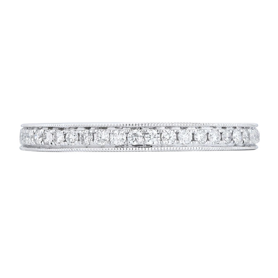 Rachel Koen 18K White Gold Diamond Pave Ring 0.42cttw Size 6.5: Rachel Koen 18K White Gold Diamond Pave Ring 0.42cttw Size 6.5 This exquisite Rachel Koen ladies' ring is a stunning addition to any jewelry collection. Crafted from 18K white gold, the band features