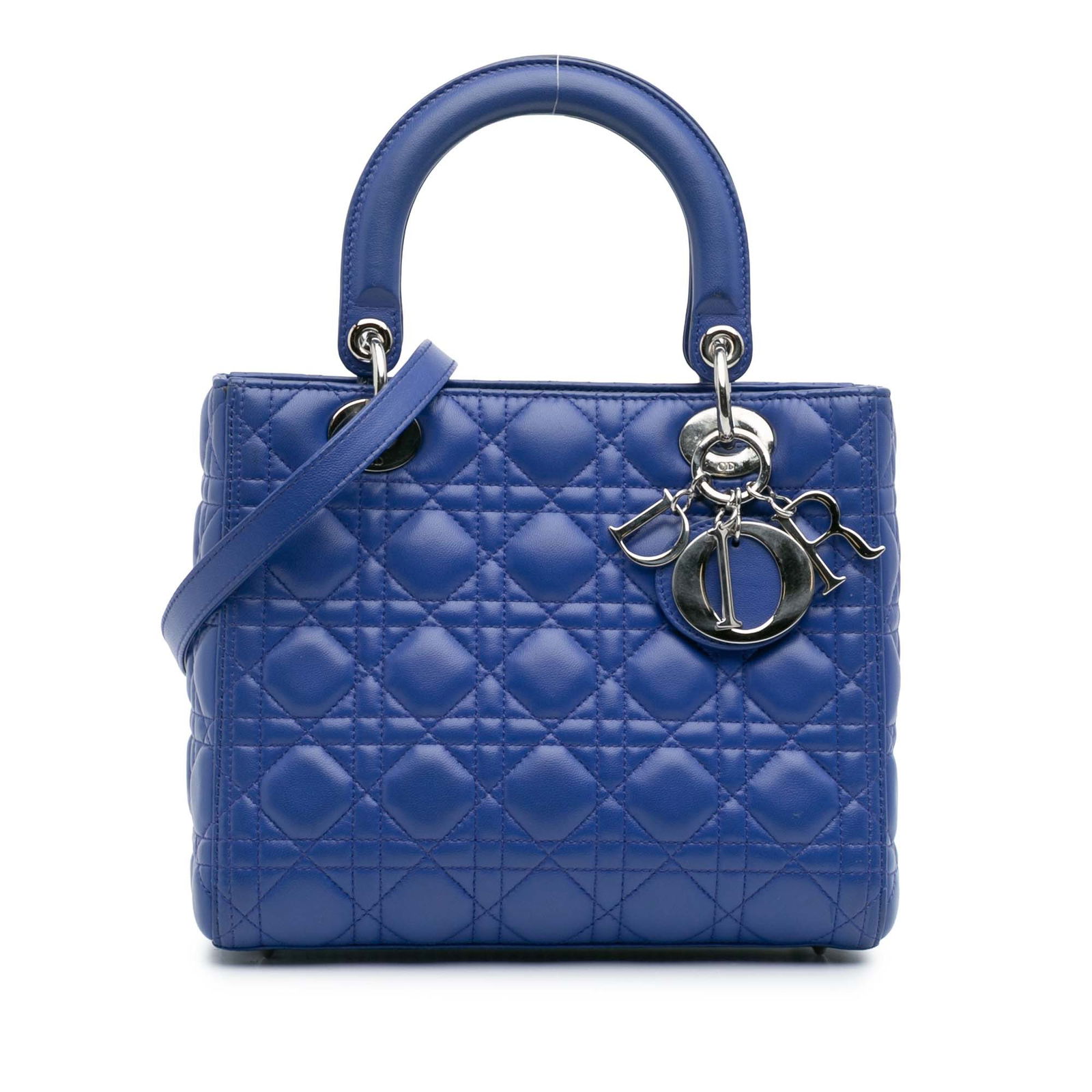 Dior Medium Lambskin Cannage Lady Dior Blue Bag (1 of 12)
