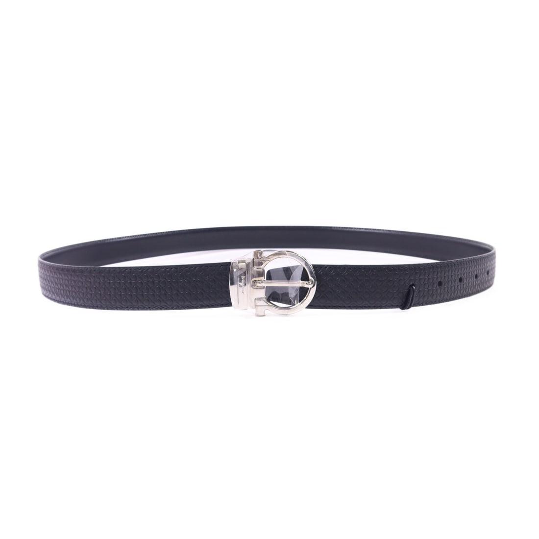 Salvatore Ferragamo Black Calfskin Leather Belt SHW Made in Italy: Salvatore Ferragamo Black Calfskin Leather Belt SHW Made in Italy Elevate your accessory collection with this exquisite Salvatore Ferragamo belt, crafted from premium calfskin leather. This stylish be