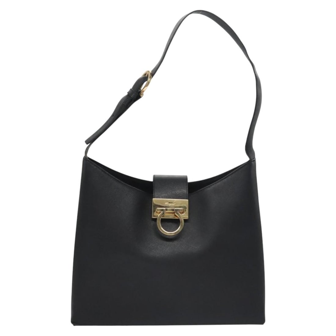 Gancini Black Shoulder Purse by Salvatore Ferragamo (1 of 2)