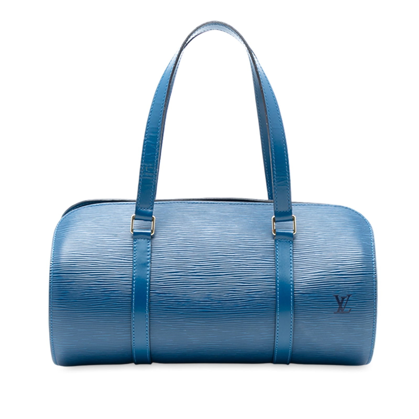 Louis Vuitton Epi Soufflot Blue Leather Handbag with Top Zip (1 of 7)