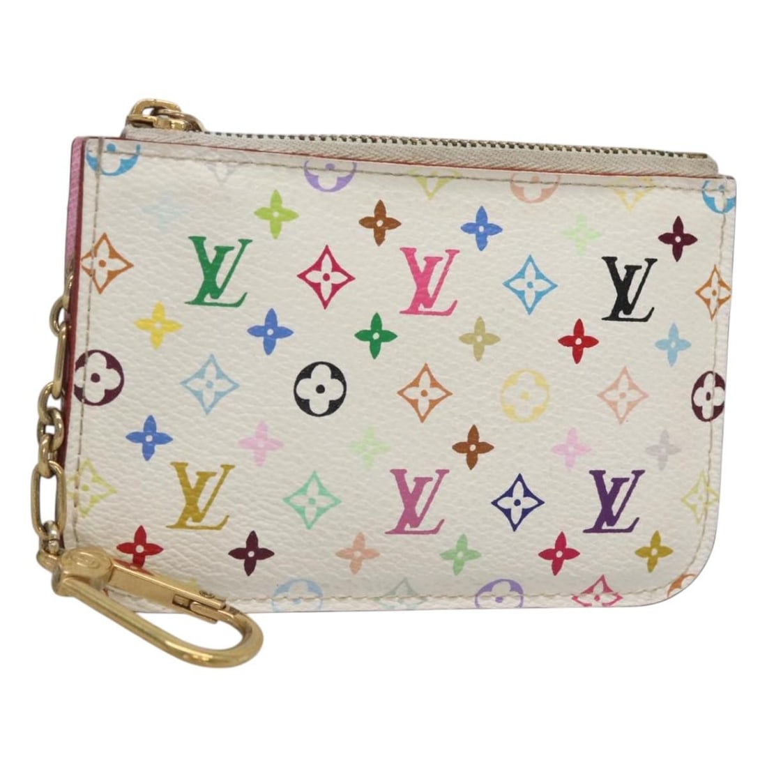 Louis Vuitton Monogram Multicolor Coin Purse Pochette Cles NM White M93734 Auth: Louis Vuitton Monogram Multicolor Coin Purse Pochette Cles NM White M93734 Auth This LOUIS VUITTON Monogram Multicolor Pochette Cles NM is a stylish coin purse crafted from Monogram Multicolor Canvas