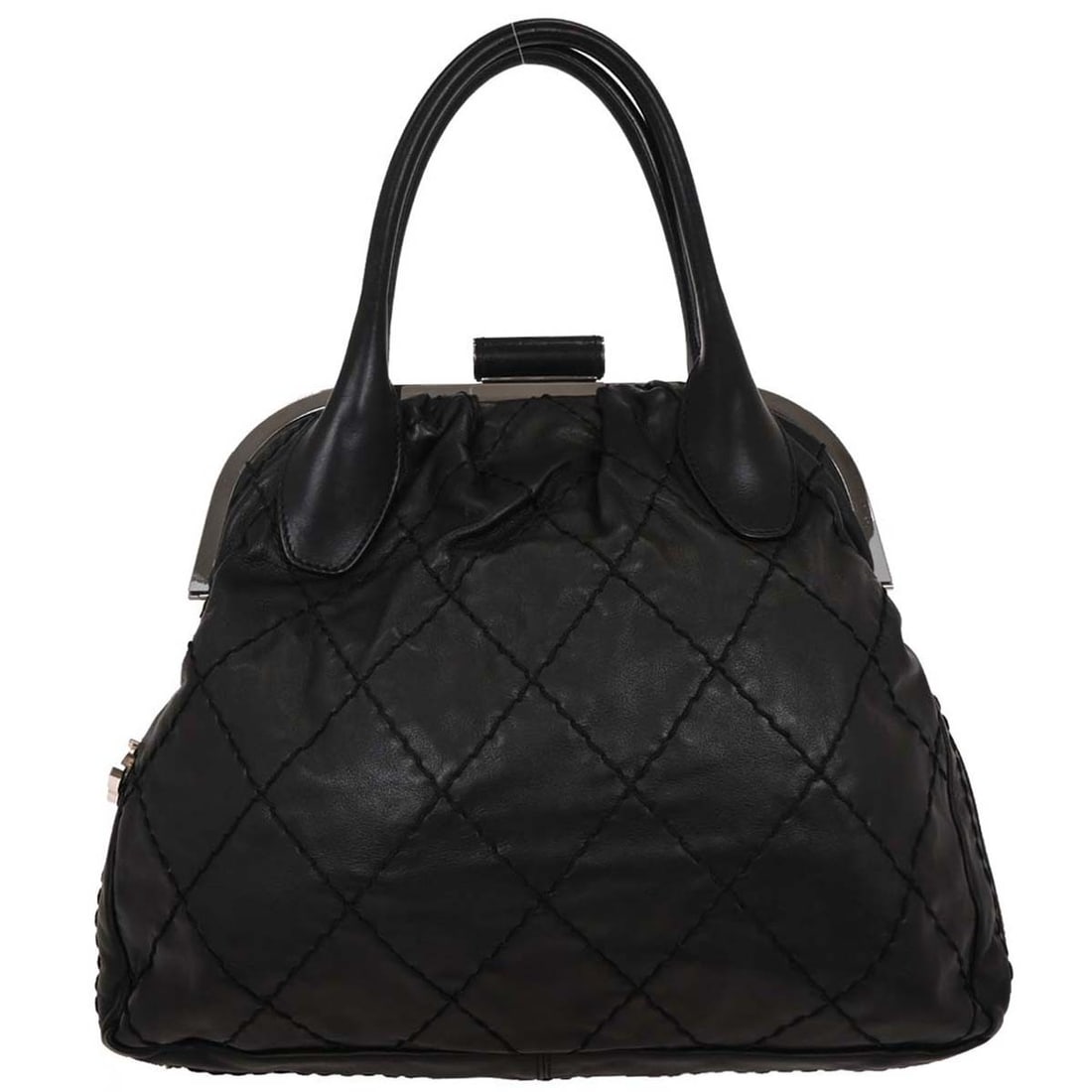 Chanel Black Calfskin Wild Stitch Top Handle Handbag (1 of 10)