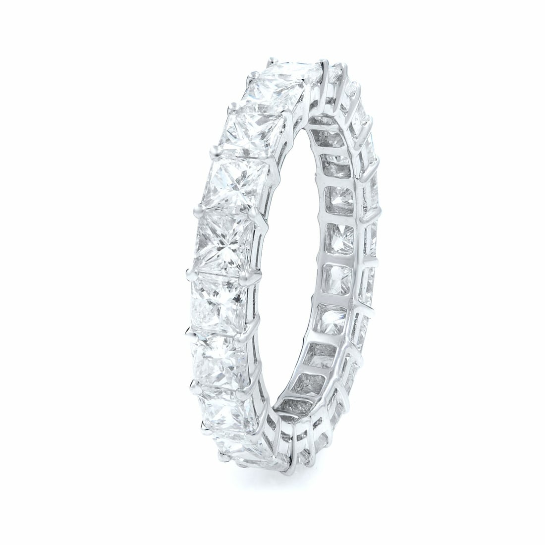 Rachel Koen 18K White Gold 3.36ct Princess Cut Diamond Eternity Ring (1 of 2)