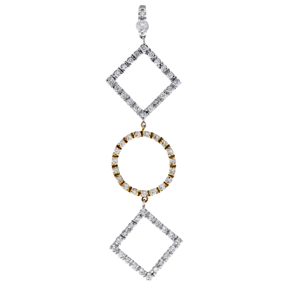 Rachel Koen 0.75ct Diamond Pave Pendant Necklace in 18K White Gold (1 of 3)