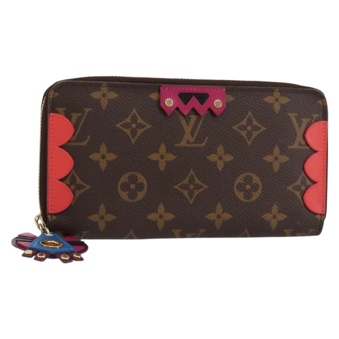 LOUIS VUITTON Monogram Totem Zippy Wallet M61364 Purple Red Blue: LOUIS VUITTON Monogram Totem Zippy Wallet M61364 Purple Red Blue This LOUIS VUITTON Monogram Totem Zippy Wallet features a stylish combination of purple, red, and blue colors on the iconic Monogram Ca