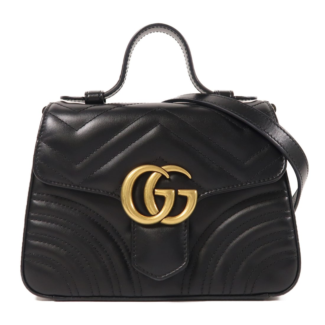 GUCCI GG Marmont Black Calfskin 2 Way Shoulder Bag GHW 547260: GUCCI GG Marmont Black Calfskin 2 Way Shoulder Bag GHW 547260 Introducing the GUCCI GG Marmont 2 Way Shoulder Bag, a stunning accessory crafted from premium calfskin leather in a sleek black finish. T