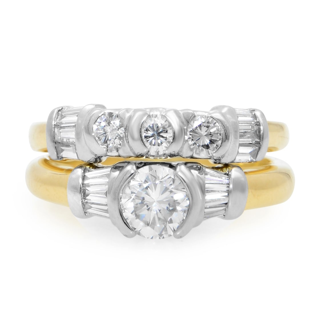 Rachel Koen 14K Yellow Gold Diamond Engagement Ring Set 1.25Cttw (1 of 5)
