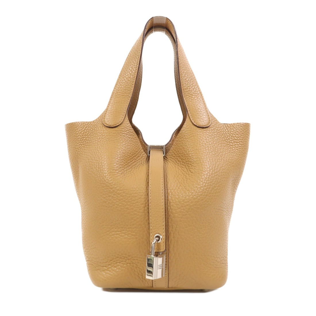 Hermes Picotin PM Sesame Clemence Leather Brown Tote with Palladium Hardware (1 of 15)