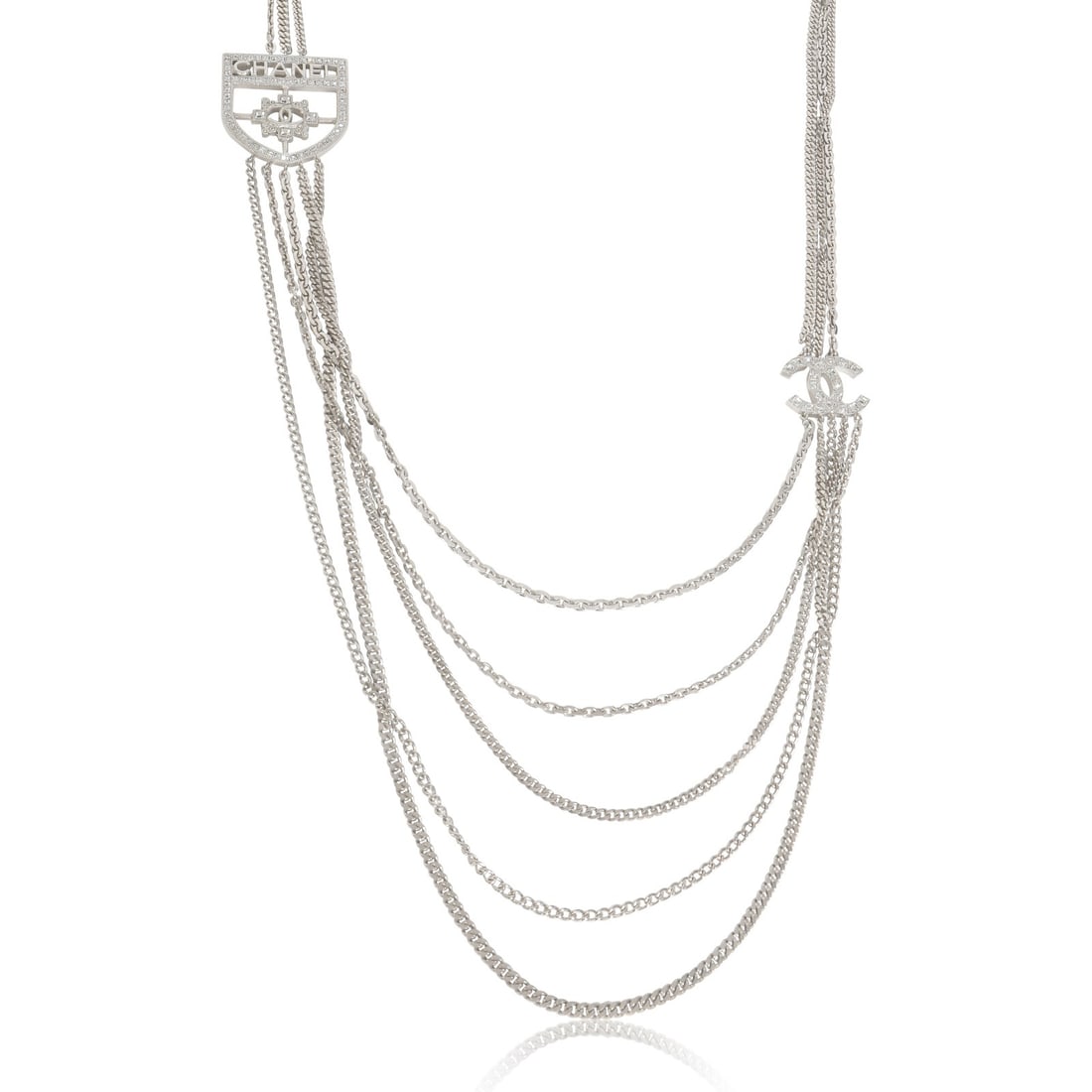 Chanel 2015 Strass Shield CC Multistrand Necklace with Box (1 of 3)