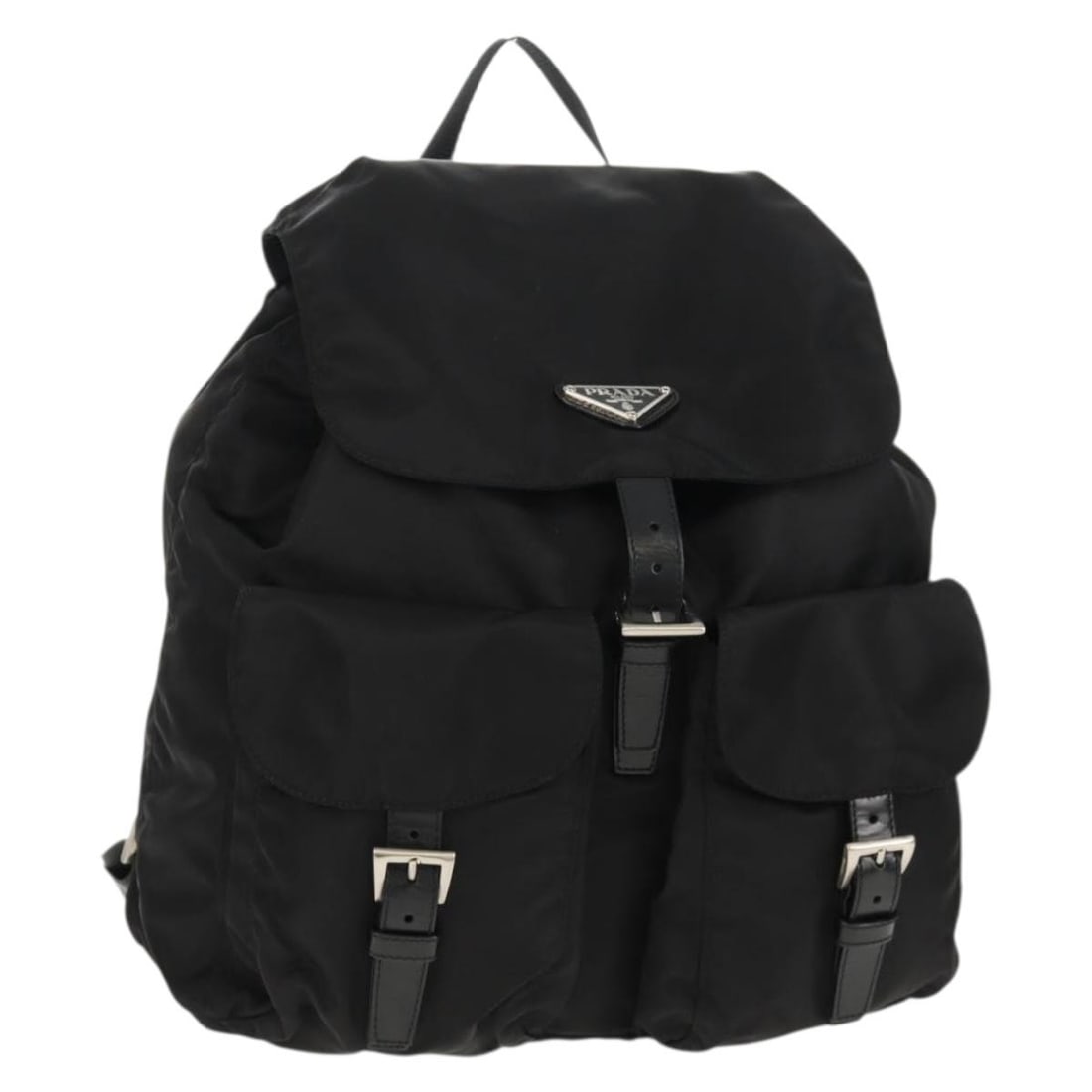 PRADA Black Silver Nylon Backpack Auth 148455V Italy (1 of 18)