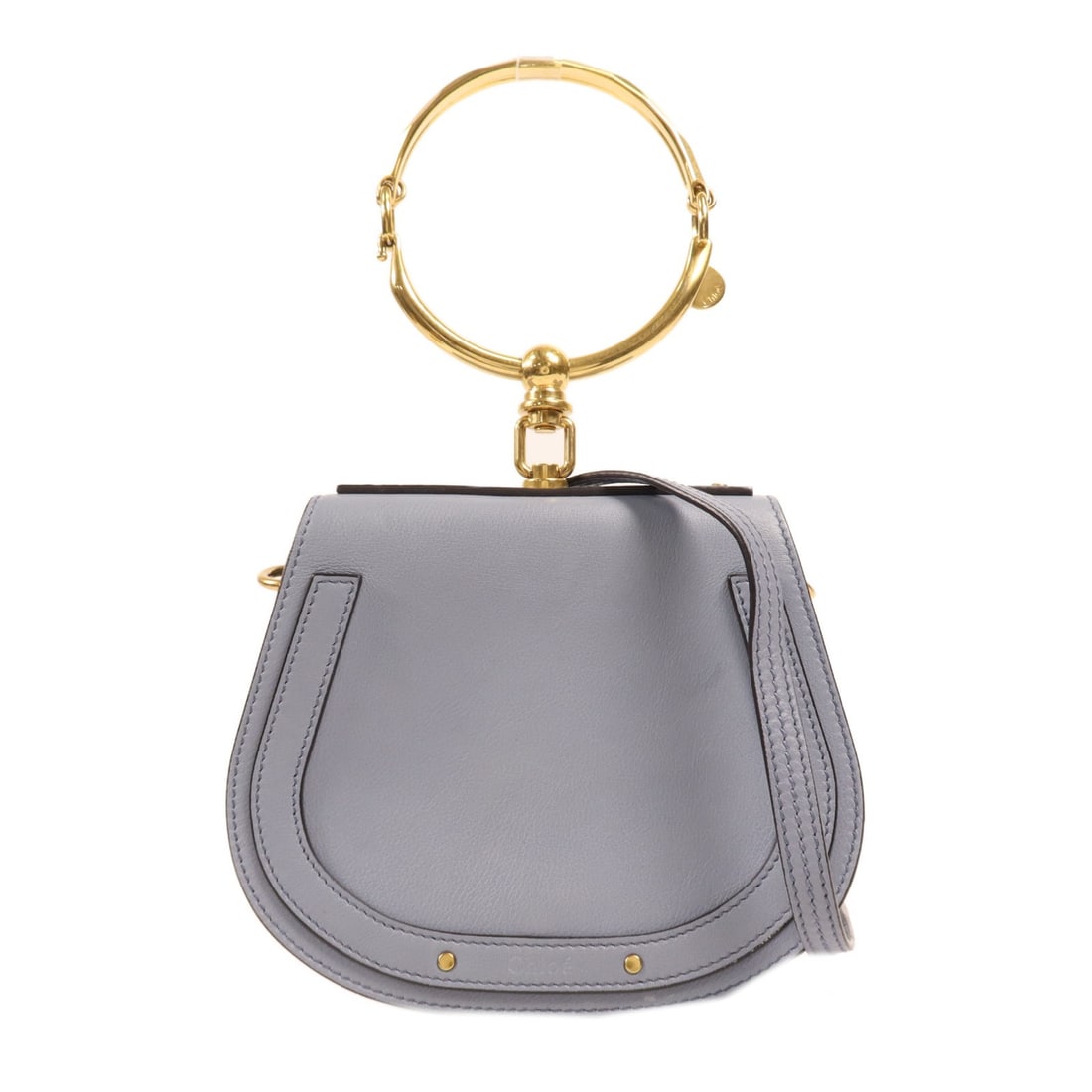 Chloe Light Blue GHW 2 Way Shoulder Bag Calfskin Leather: Chloe Light Blue GHW 2 Way Shoulder Bag Calfskin Leather This elegant Chloe 2 Way Shoulder Bag is crafted from luxurious calfskin leather in a stunning light blue hue. Designed for versatility, it can