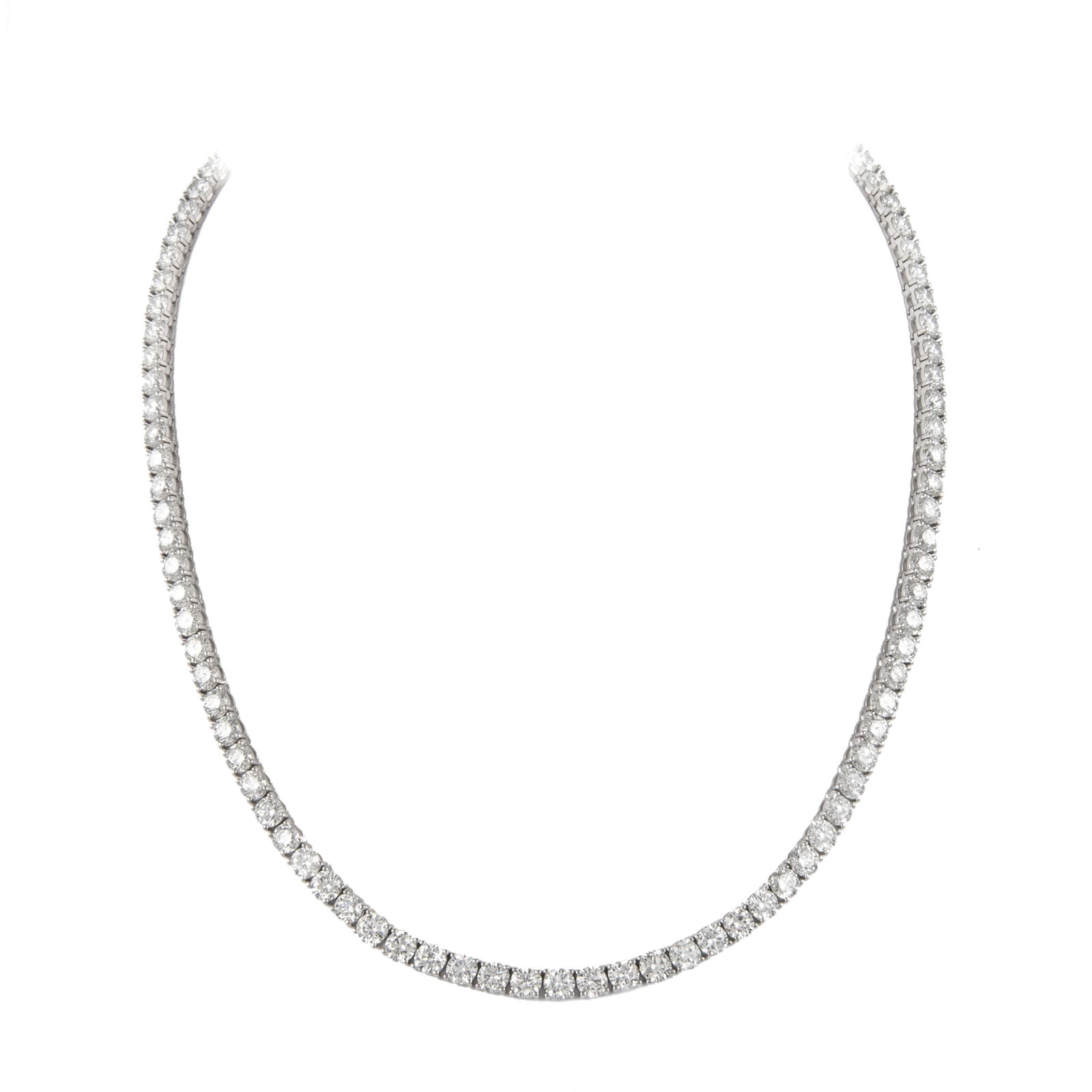 14.08ct Diamond Tennis Necklace 18k White Gold GIA Appraised (1 of 4)