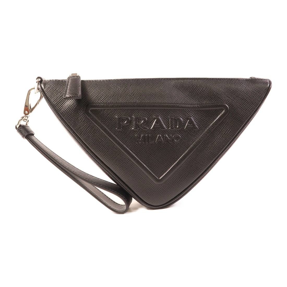 PRADA Black Calfskin Leather Handbag SHW Compact Design (1 of 12)