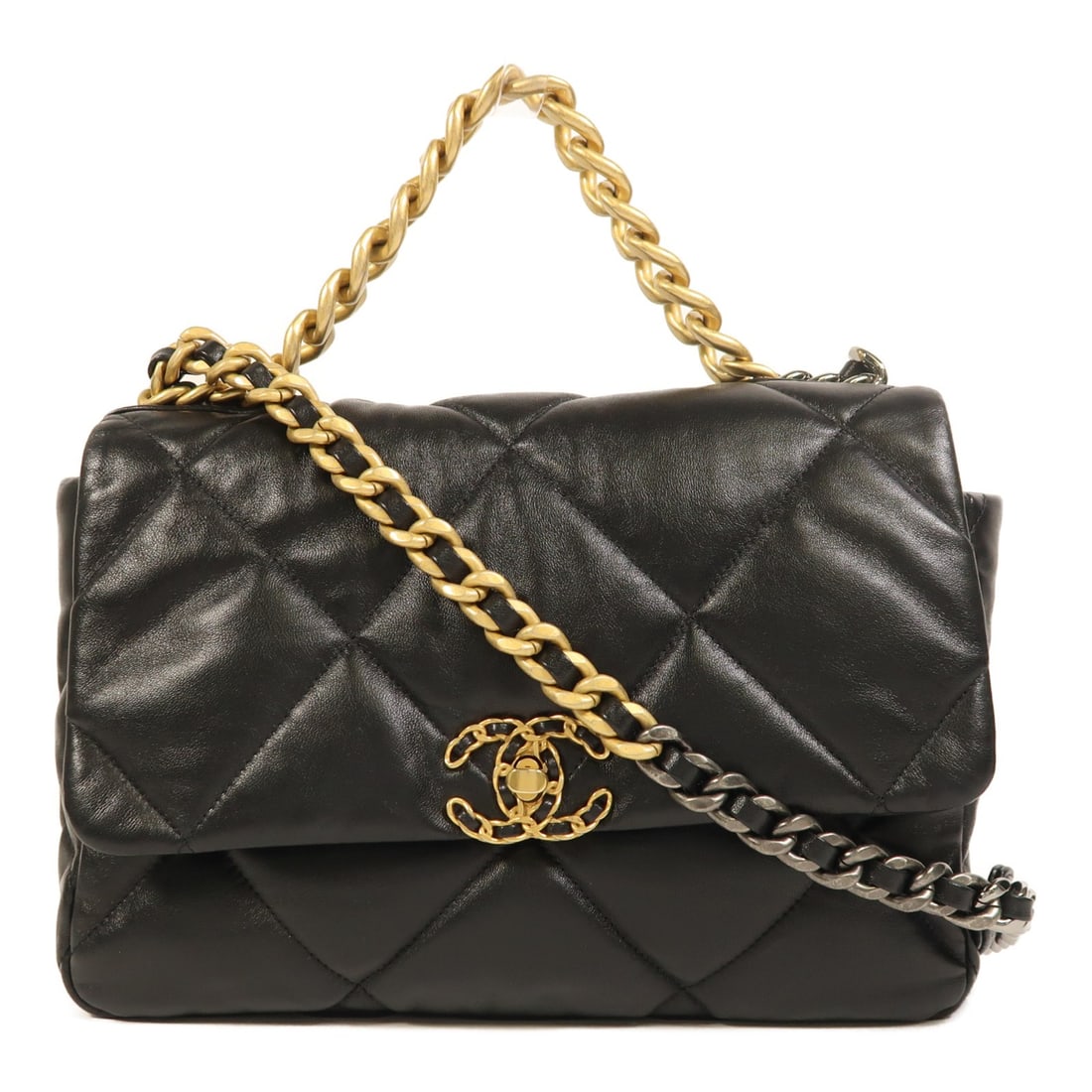 CHANEL 19 Black Lambskin 2 Way Shoulder Bag (1 of 15)